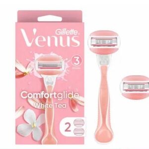 Gillette Venus ComfortGlide Women's White Tea 3-Blade Razors Handle&Refill Carts